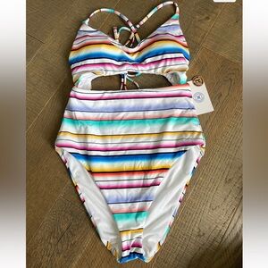 Hurley Junior Cut Out One Piece Swimsuit